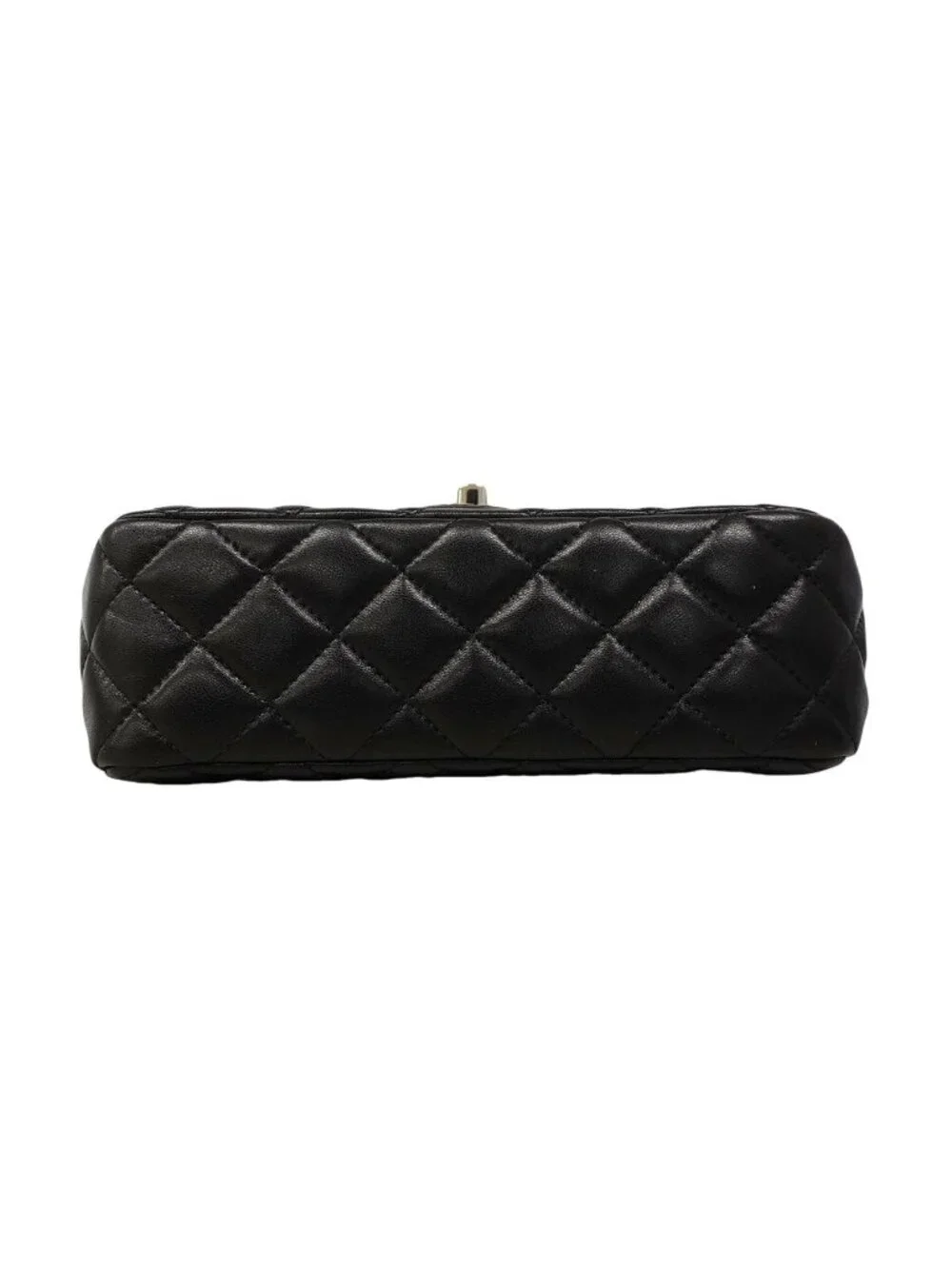 Chanel Handbag Quilted Lambskin Black Champagne Gold 2-Way